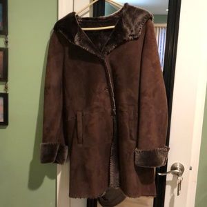 Shasa brown shearling coat